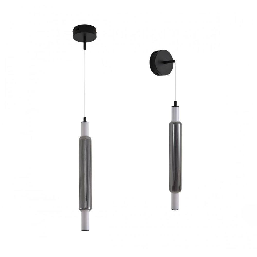 6556/15WCL LEDIO LN26 280 черный/дымчатый, металл/акрил/стекло Бра/подвес LED 15W 4000К 220V TRENDY