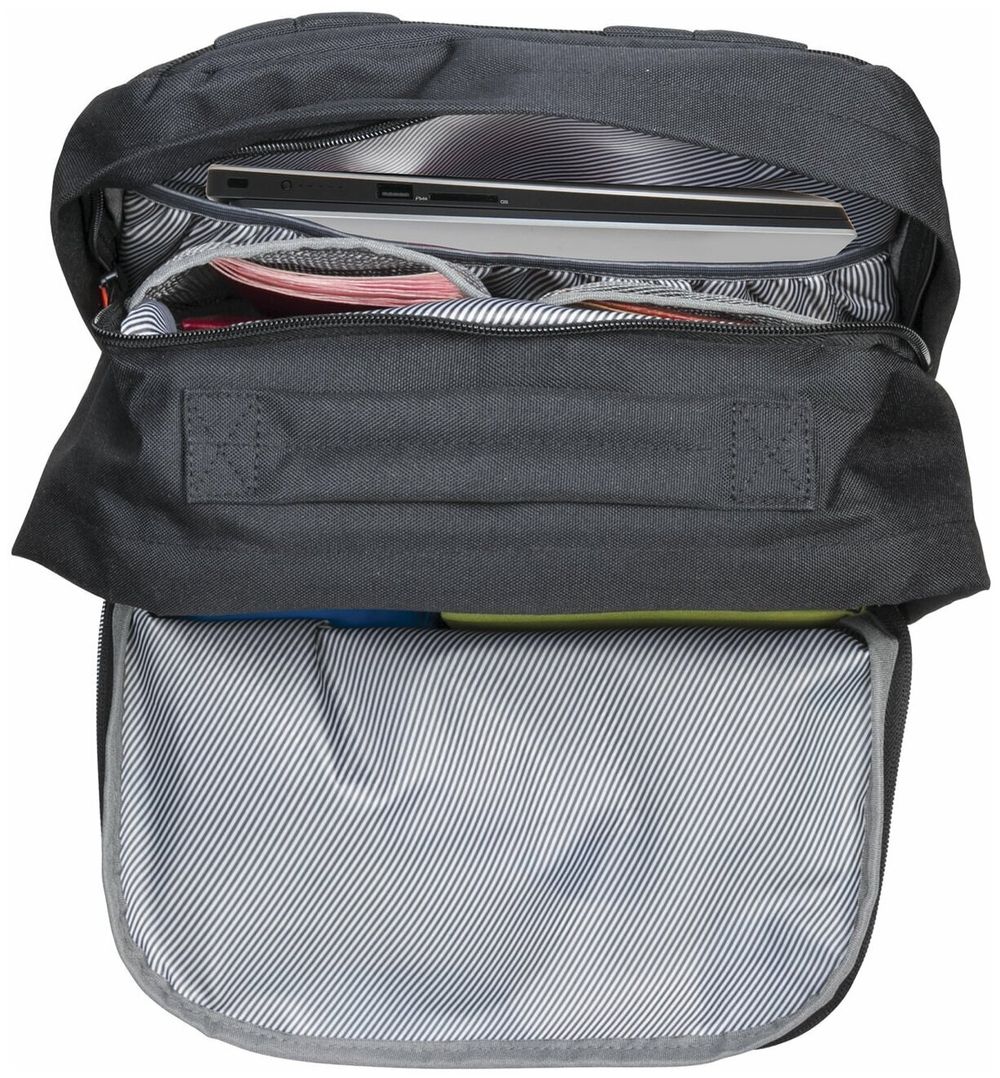 Рюкзак BRAUBERG молодежный с отделением для ноутбука, "Квадро", искуственная кожа, черный, 44х29х13 см, 227088