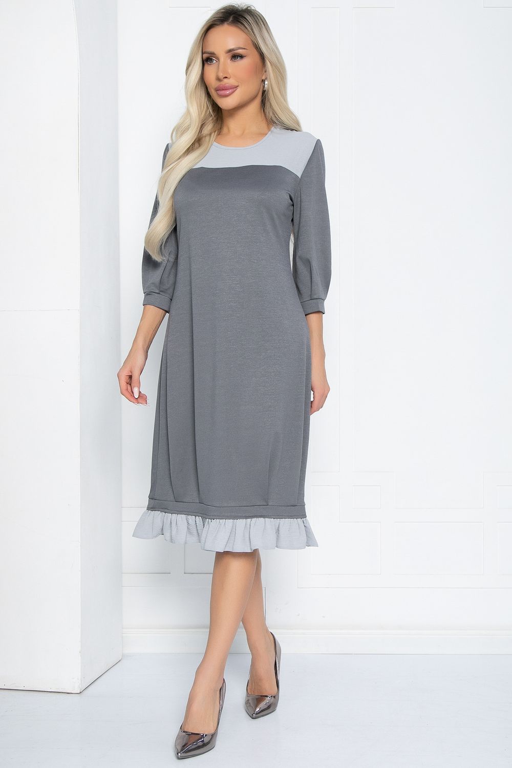 Платье Бостон (серое) П12507-10 LT Collection
