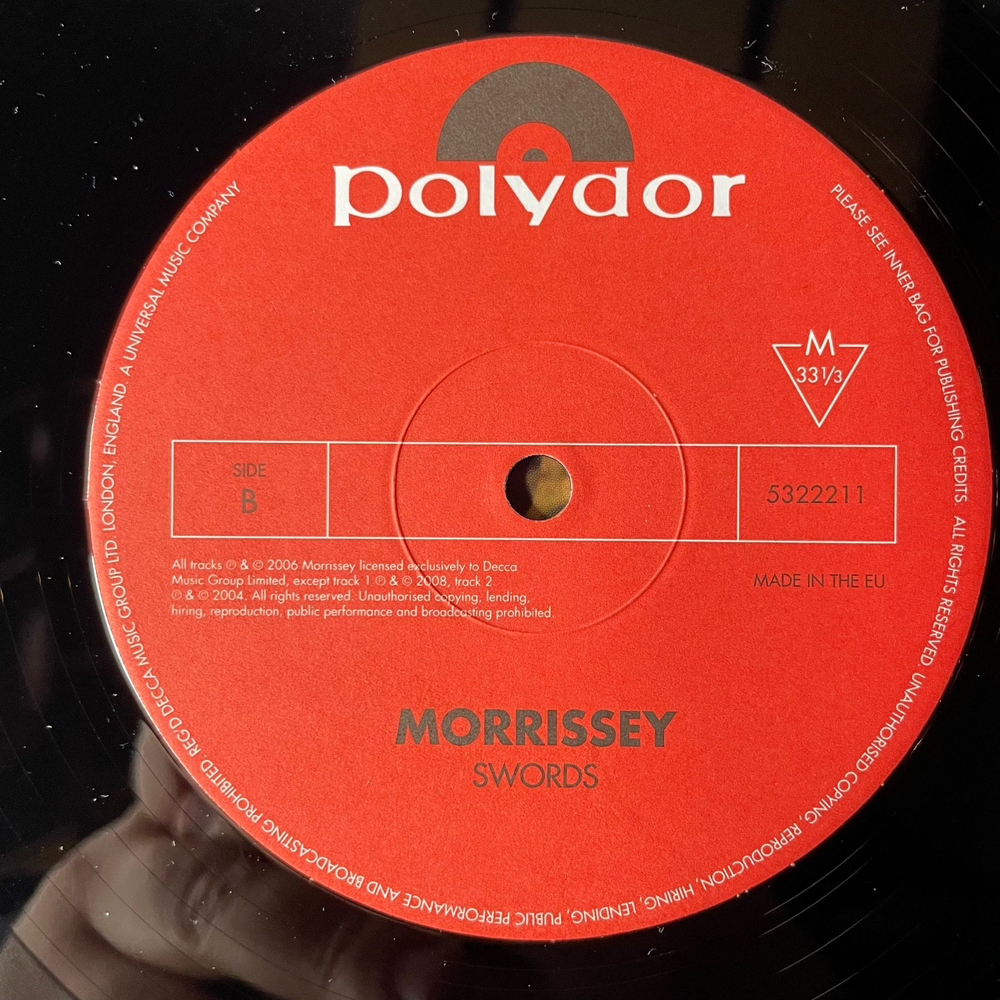 Винтажная виниловая пластинка LP Morrissey Swords (EU 2009) (EX The Smiths)