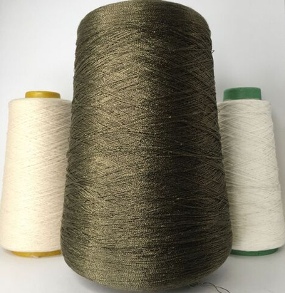 FASCINATE - E.MIROGLIO; 91% вискоза, 2% люрекс, 7% п/а; 2000м/100гр; col.92S, цвет: блестящий хаки