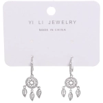 Серьги из гиппоалергенного металла со стразами «ПАЛУМНА», ловец снов, цвет золото и серебро, 3,5см