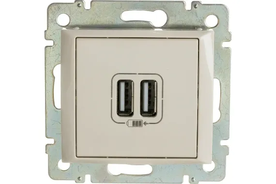 Розетка USB Legrand Valena двойная 1500мА слоновая кость 25261