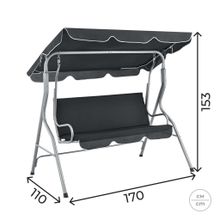 Качели садовые 3-местные (серый)