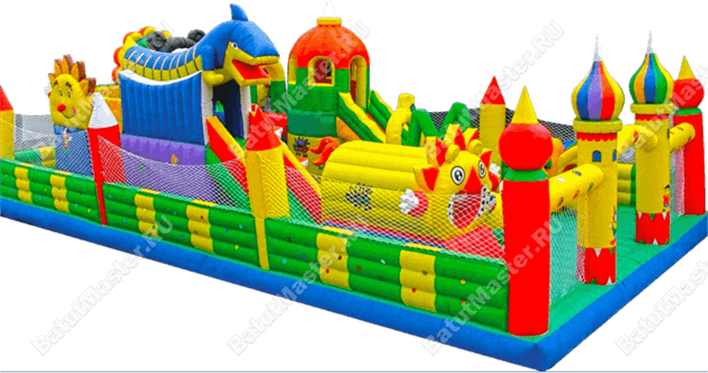 Недорогой батут "Синий дракон" 18*8*4 м