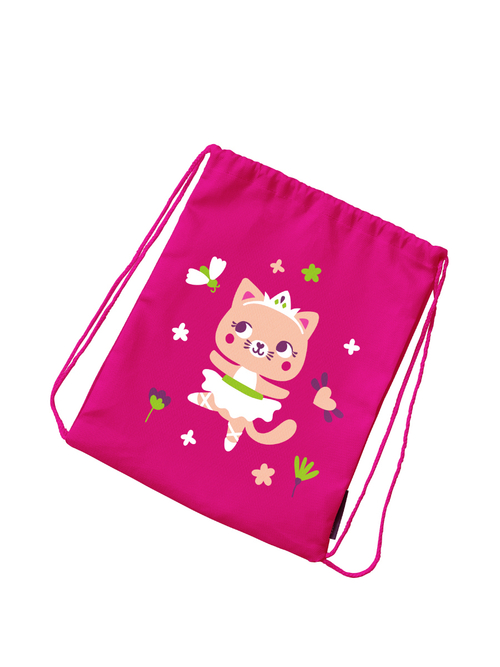 Мешок в садик 33х40, Кошечка балерина (фуксия)