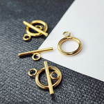 Замок тогл, сталь, 2я позолота, 14мм, цена за 1 набор (кольцо + палочка)