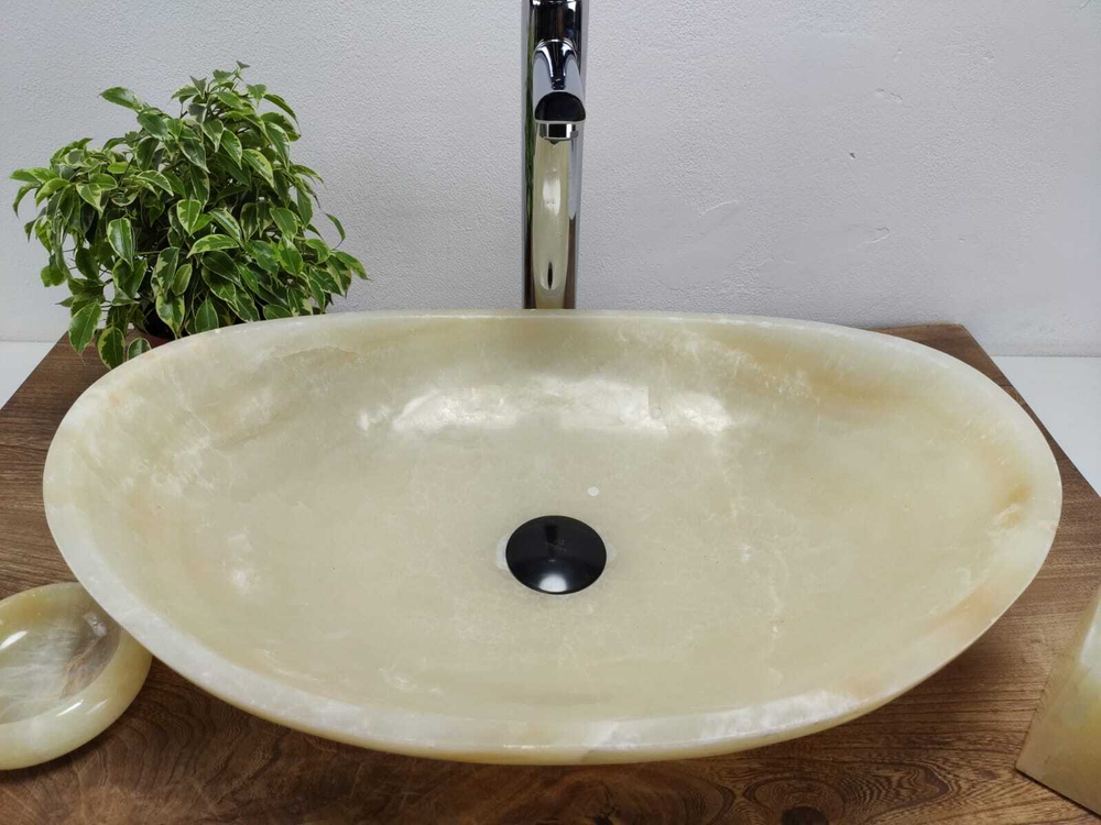 Раковина из оникса Oval Yellow OO-61099 (55*38*15)