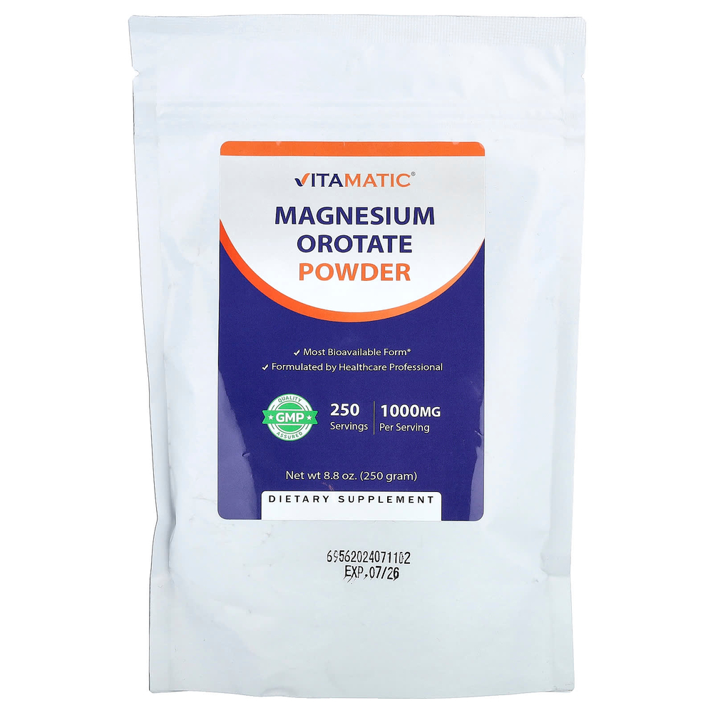 Vitamatic, оротат магния в порошке, 250 г (8,8 унции)
