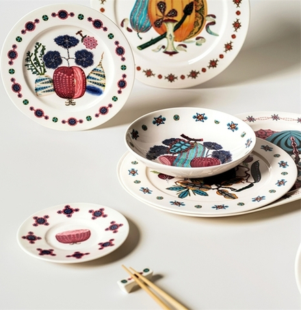 Тарелка сервировочная Iittala Taika Sato, фарфор, 30 см, разноцветная