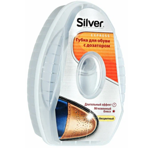 ДЛЯ ОБУВИ SILVER ГУБКА БЛЕСК С ДОЗАТОРОМ СИЛИКОНА БЕСЦВЕТНЫЙ 6МЛ