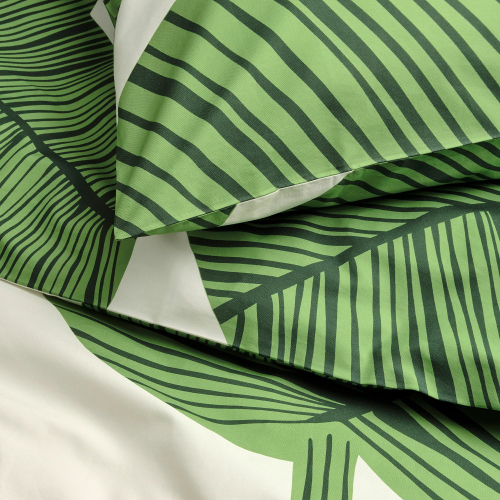 Комплект постельного белья IKEA KUNGSCISSUS (КУНГСКИССУС), Односпальный, Белый с рисунком, 150x200, 50x80 см