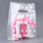 Пакет под кулич/торт/бенто Сердечки. (Дно 18х18см)