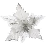 Украшение новогоднее «Пуансеттия - Ночь» 25 см, Серебро