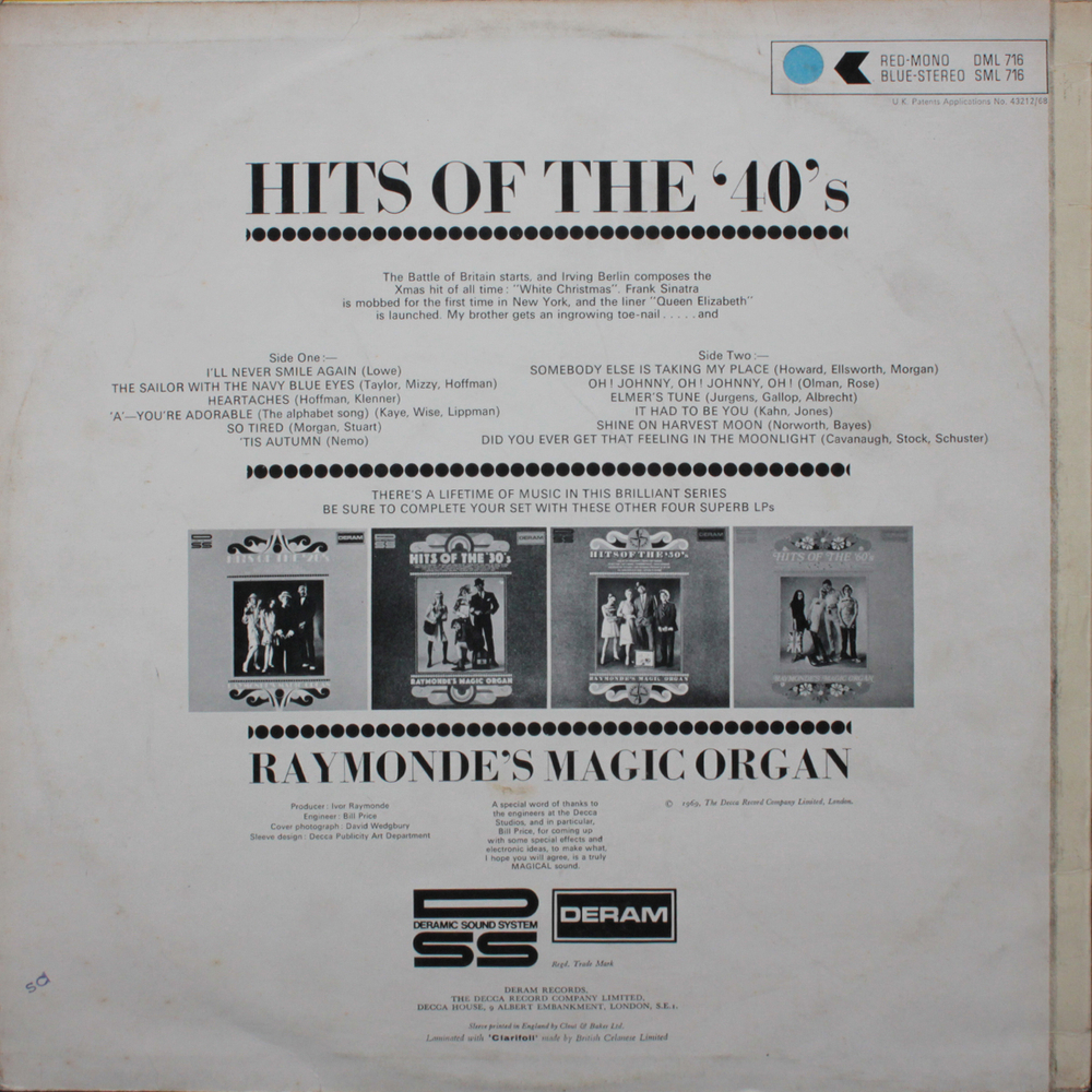 Raymonde's Magic Organ / Hits Of The 40's (LP)