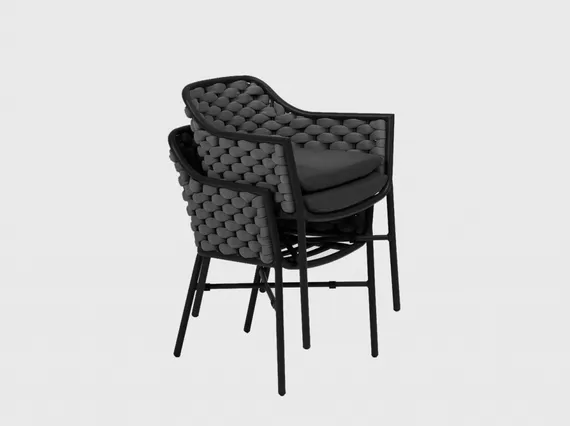 Плетеное кресло с подушками Torino, антрацит