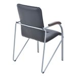 УЦЕНКА-Стул Helmi HL-F03 "Самба", каркас металл алюм., экокожа, черный, орех BOX2