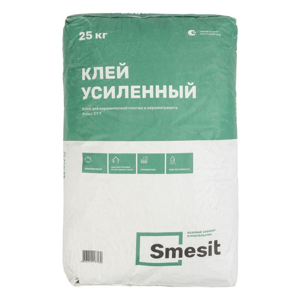 Клей для плитки Smesit усиленный C1T 25 кг
