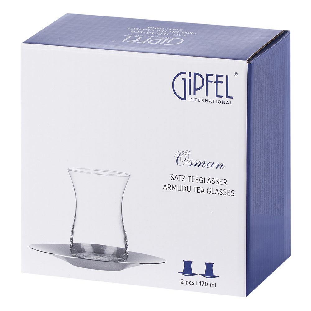 Набор чайный Gipfel Osman 52511 2 армуда 170 мл, 2 блюдца 14 см