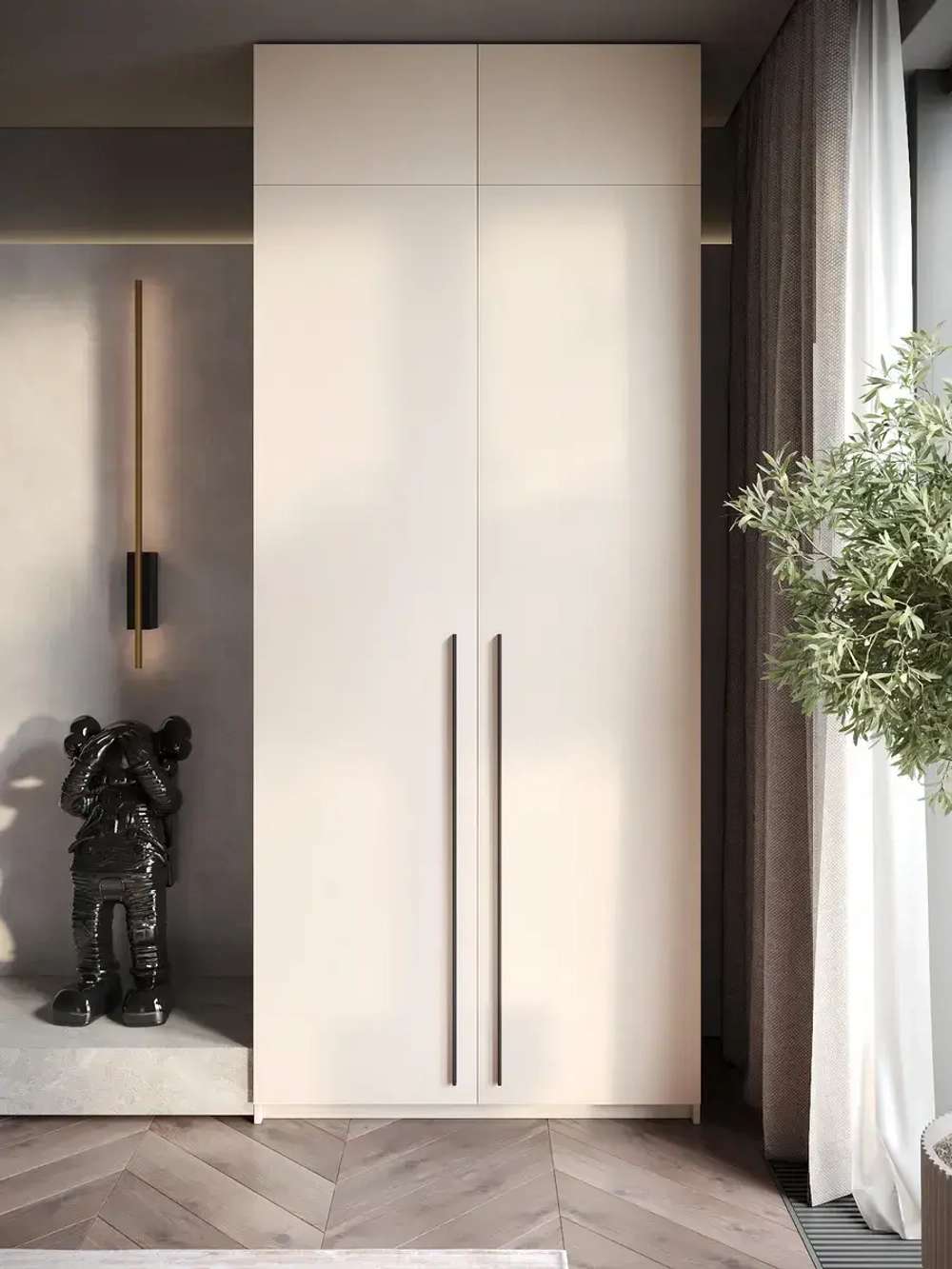 Шкаф распашной 80*40*240 кашемир, с антресолью Lorena 3