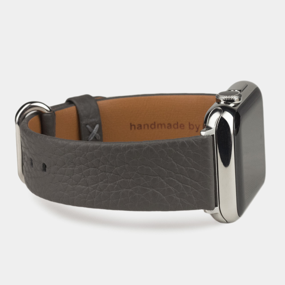 Ремешок для Apple Watch 44/45/46 mm из кожи теленка, серого цвета