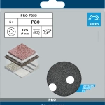 Шлифовальный диск PRO F355 125 мм G80, 5 шт. BOSCH 2608605115