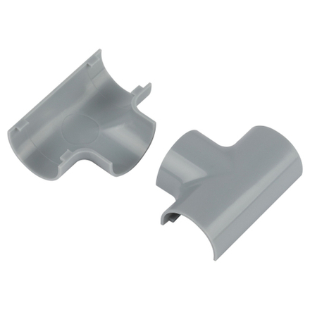 Т-образный угол ЭРА T-KK-20-12-F для полукруглого кабель-канала серый 20х12мм 2шт/комплект
