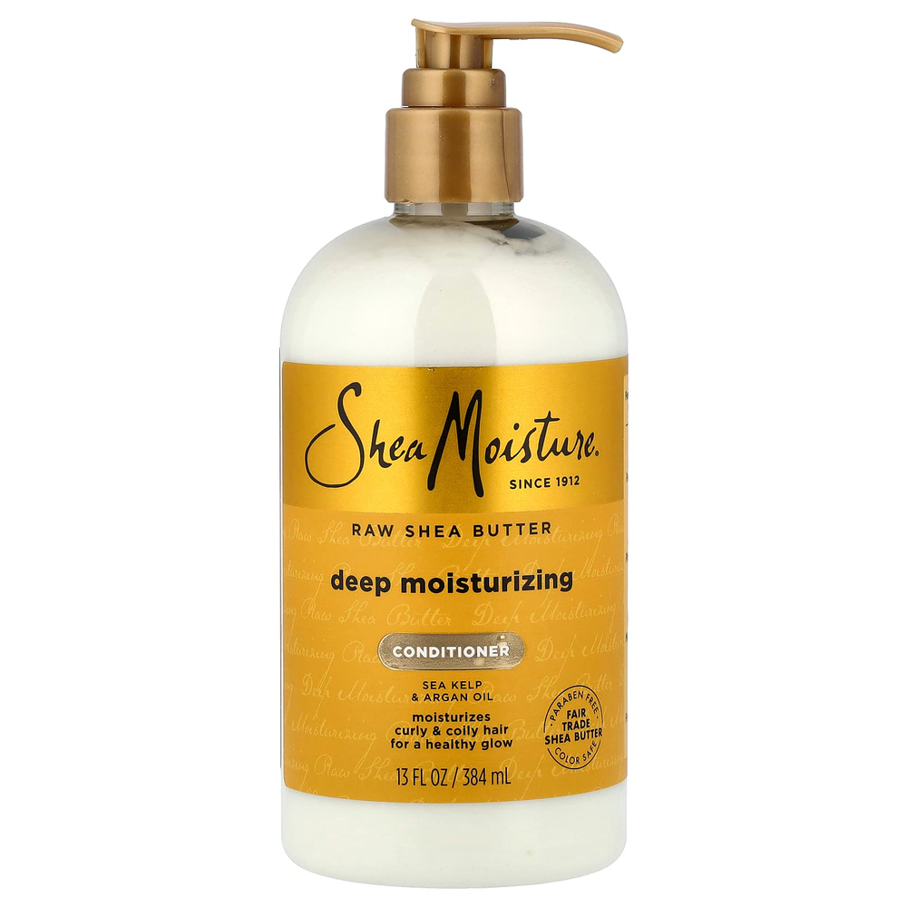 SheaMoisture, необработанное масло ши, глубоко увлажняющий кондиционер, для вьющихся и кудрявых волос, 384 мл (13 жидк. унций)