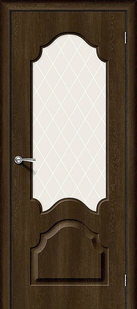 Дверь Скинни-33 / Цвет Dark Barnwood / Стекло White Сrystal / Двери Браво