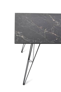 "Руссо" обеденный стол из HPL 150х80см, цвет "черный мрамор"