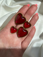 Пуговицы красные сердечки