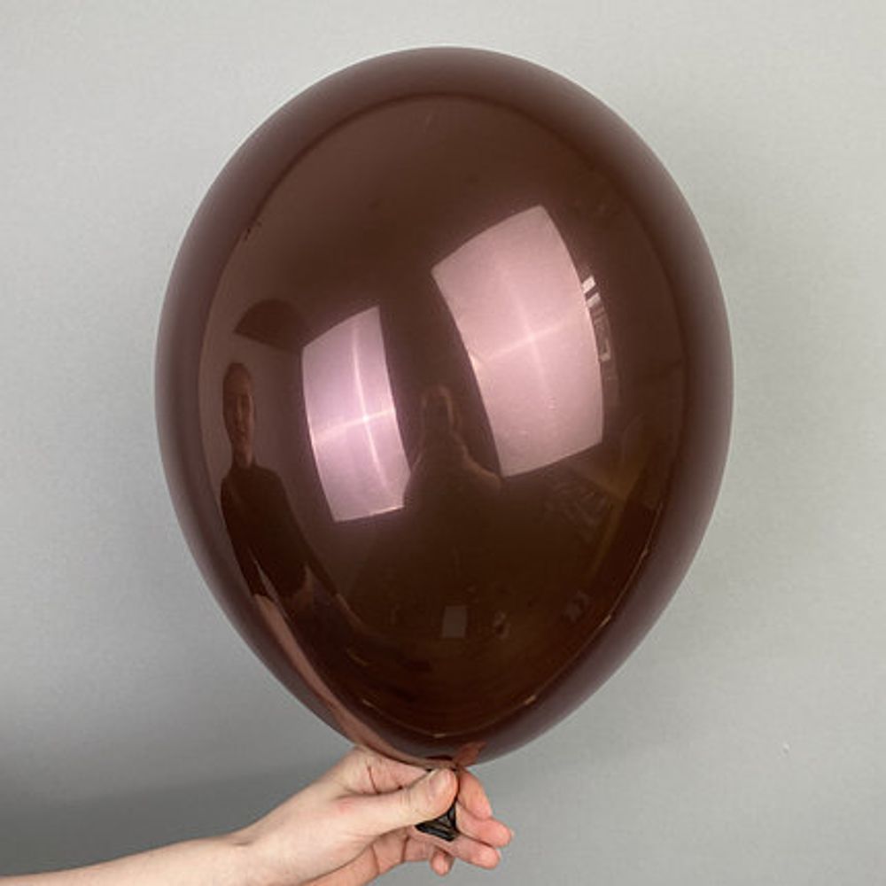 Шар 12" BELBAL-ББ дабл стафф шоколадный (025 в 024) зеркальный  (БГ-17)  Изображение2
