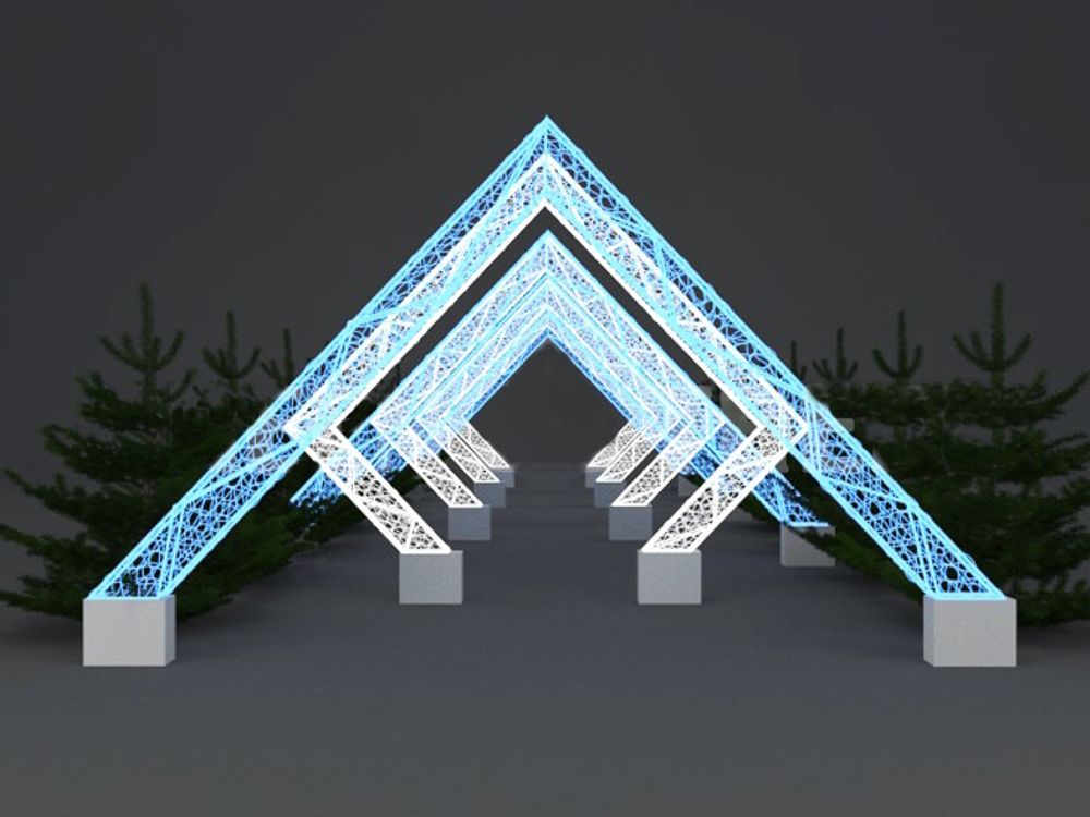 Светодиодная конструкция из арок "Ледяные чертоги"