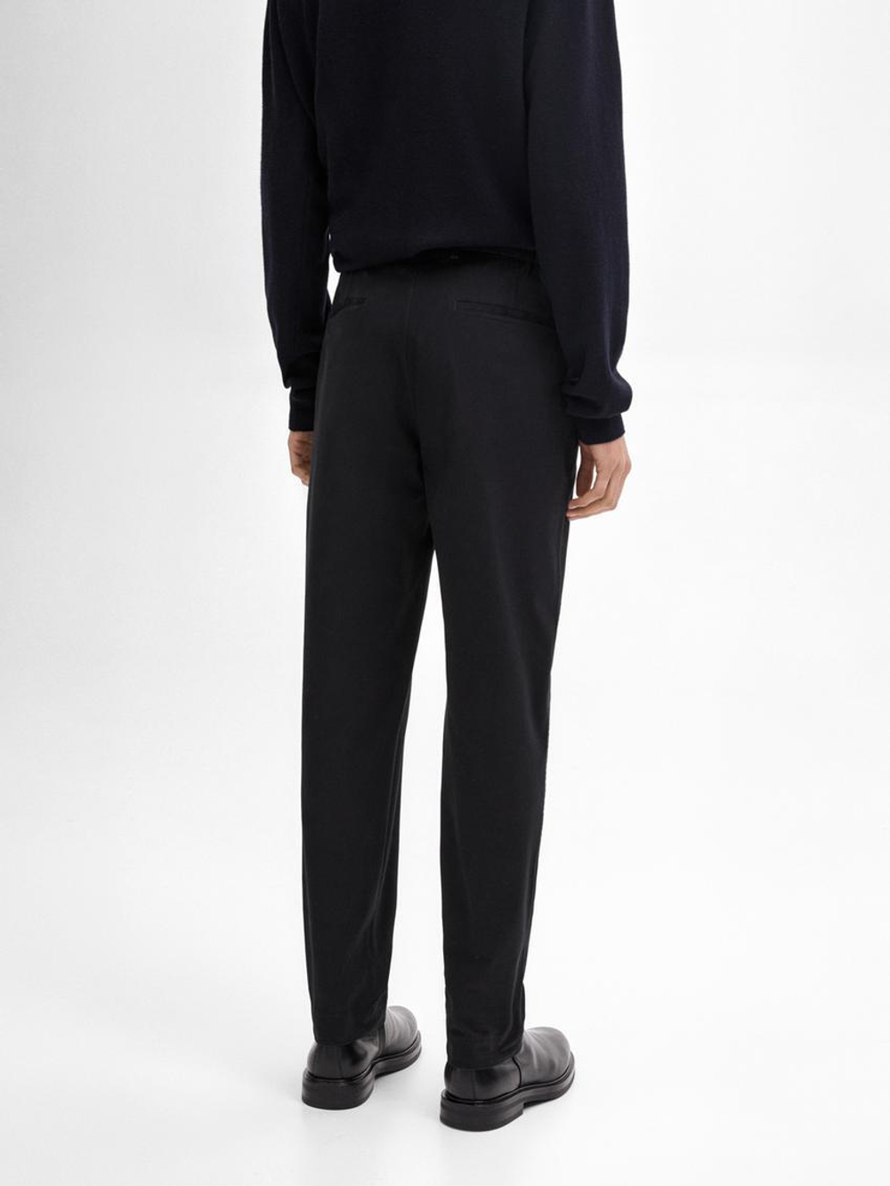 Massimo Dutti Зауженные брюки из твила, темно-синий