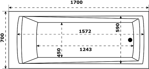 Ванна акриловая Azario Бали 170х70 пристенная (БАВ0103)