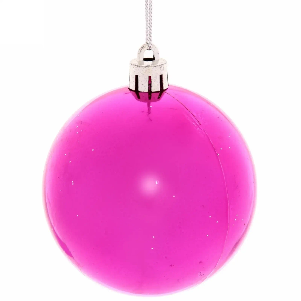 Новогодние шары 7 см (набор 3 шт) «Глянец», розовый