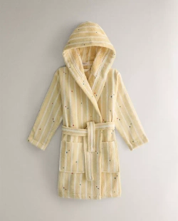 ZARA HOME ДЕТСКИЙ БАННЫЙ ХАЛАТ С ВЫШИВКОЙ «ЗВЕЗДЫ», БЕЖЕВЫЙ