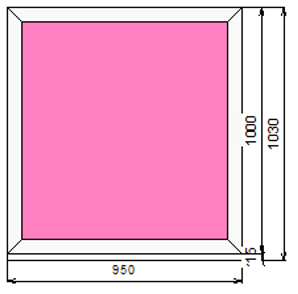 Пластиковое окно  1000 х 950 ТермА Эко с глухой створкой