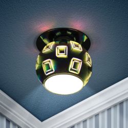 DK88-2 Светильник ЭРА декор 3D квадрат G9,220V, 35W, серебро/мультиколор