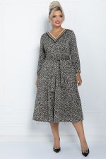 Платье Осенняя история (черно-бежевое) П11229 LT Collection