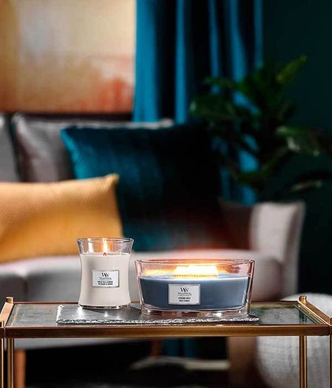 Вечерний оникс, ароматическая свеча эллипс, WoodWick