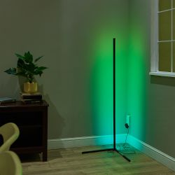 ULM-T630 10W-RGB-DIM-RC BLACK Торшер напольный светодиодный. 10W. RGB свет. Диммер. Пульт ДУ в-к. Черный. ТМ Uniel