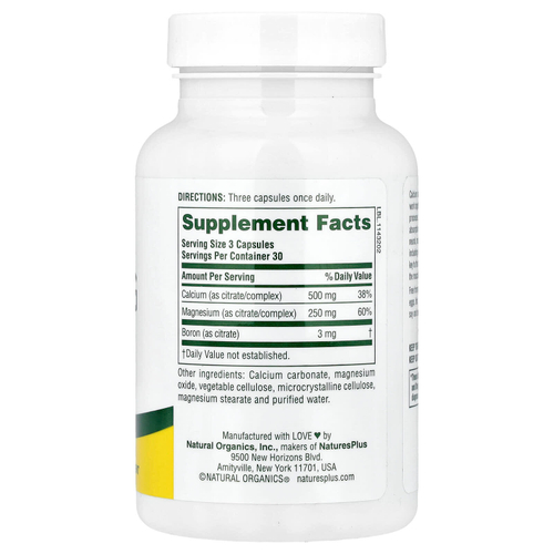 NaturesPlus, цитрат кальция и магния, 90 капсул