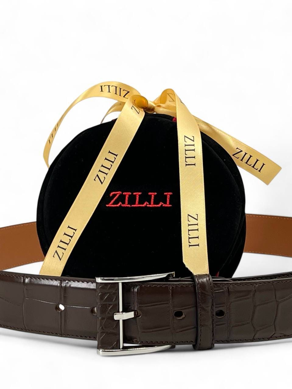 Ремень Zilli из кожи крокодила