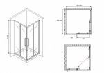 Душевой уголок ABBER Schwarzer Diamant AG02100BMH черный/матовый