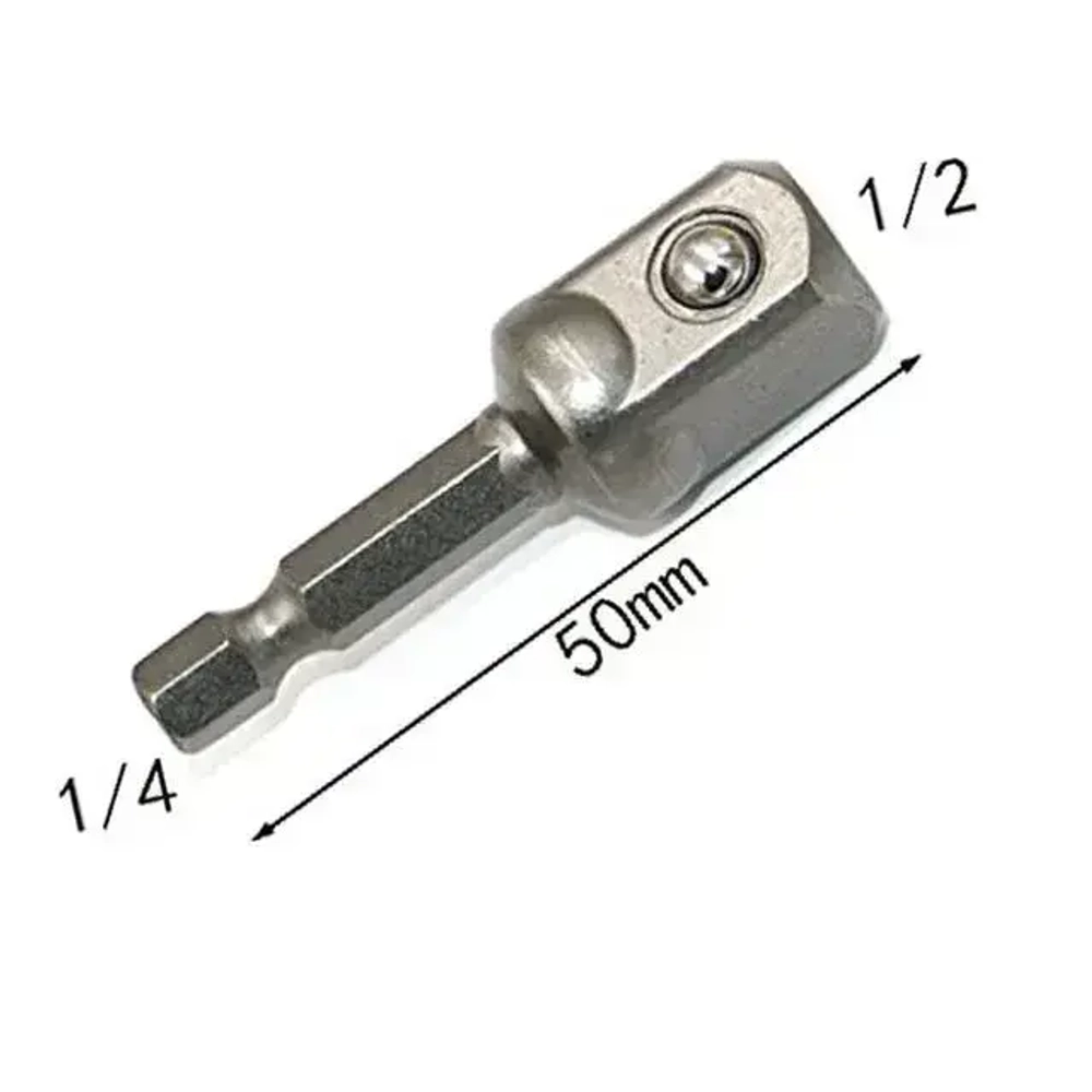 Переходники для шуруповерта под торцевые головки 1/4", 3/8", 1/2"