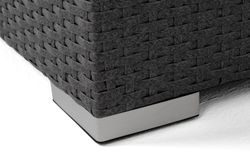 "Лунго" кашпо для цветов большое плетеное из искусственного ротанга, цвет графит