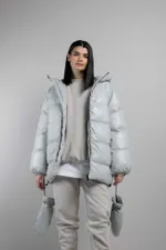 Пуховик Alexandra Talalay AW017 светло-серый