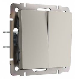 Выключатель проходной двухклавишный без рамки Werkel дымчатый W1222004