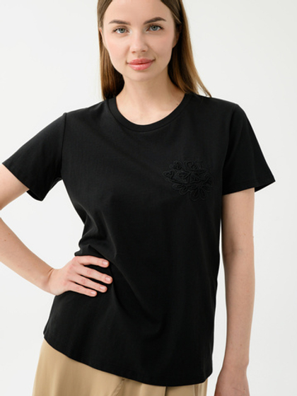 TWINSET Футболка из хлопка с вышивкой
